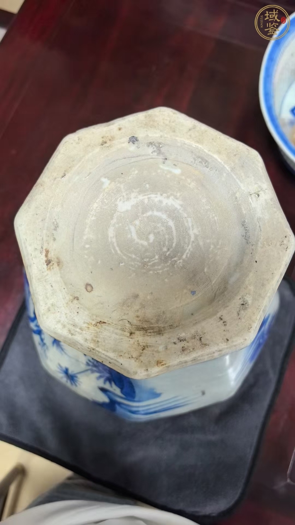 古玩陶瓷明崇禎青花高士童子圖罐真品鑒賞圖