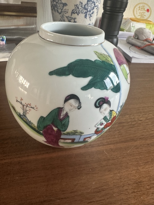 古玩陶瓷仕女紋罐真品鑒賞圖