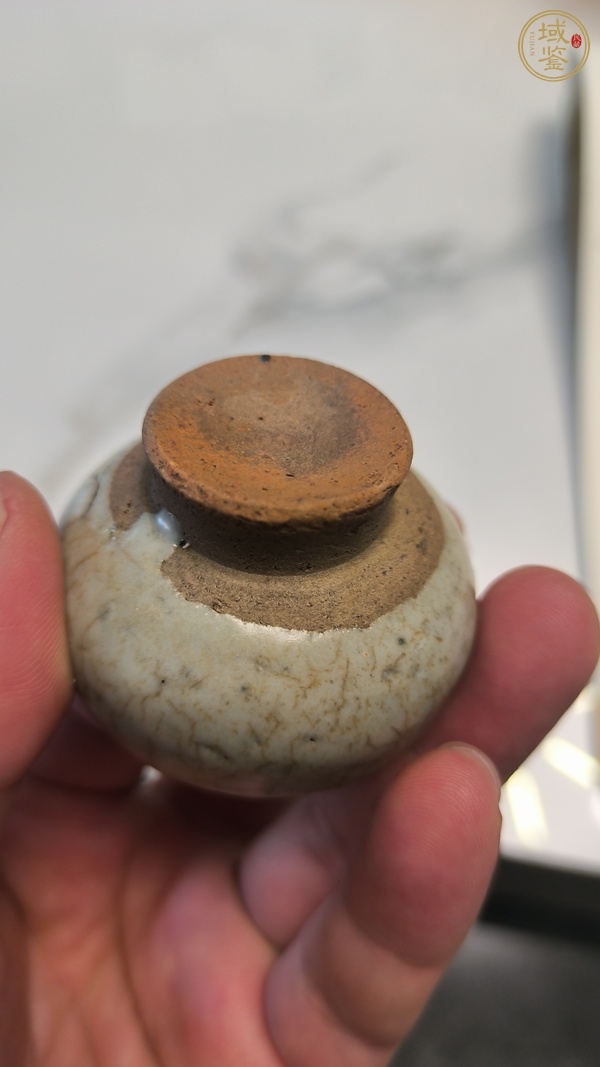 古玩陶瓷哥釉小油燈真品鑒賞圖