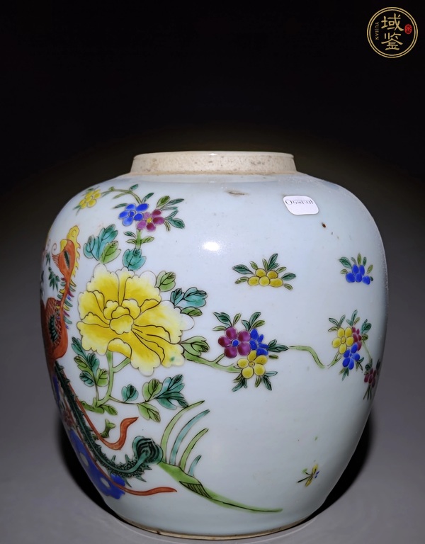古玩陶瓷粉彩洞石花鳥罐（疑似后加彩）真品鑒賞圖