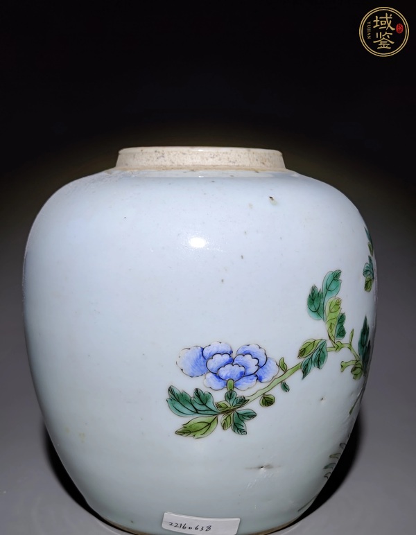 古玩陶瓷粉彩洞石花鳥罐（疑似后加彩）真品鑒賞圖