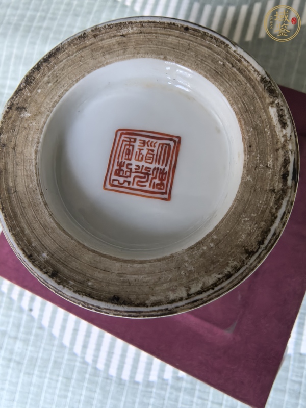古玩陶瓷粉彩人物故事紋筆筒真品鑒賞圖