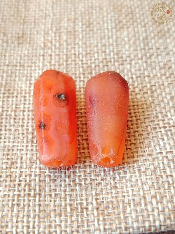 古玩玉器天然紅瑪瑙多棱珠真品鑒賞圖