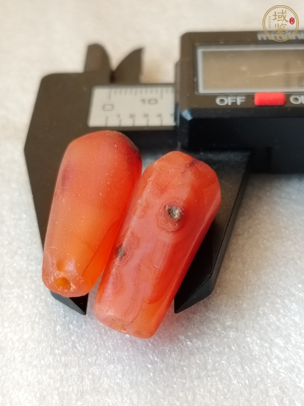 古玩玉器天然紅瑪瑙多棱珠真品鑒賞圖