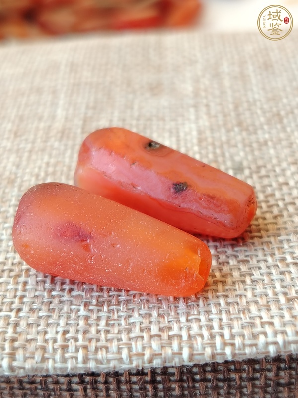 古玩玉器天然紅瑪瑙多棱珠真品鑒賞圖