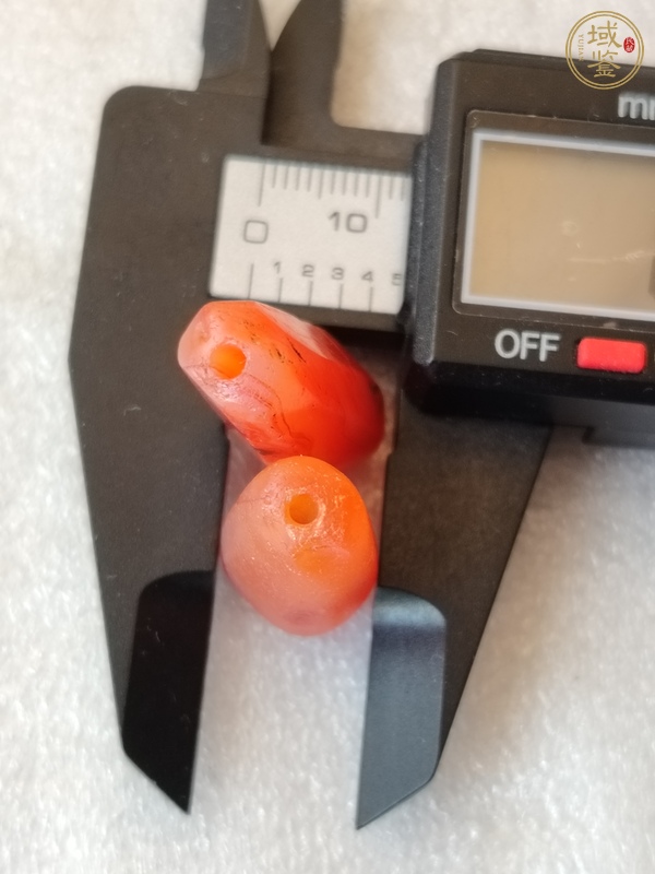 古玩玉器天然紅瑪瑙多棱珠真品鑒賞圖