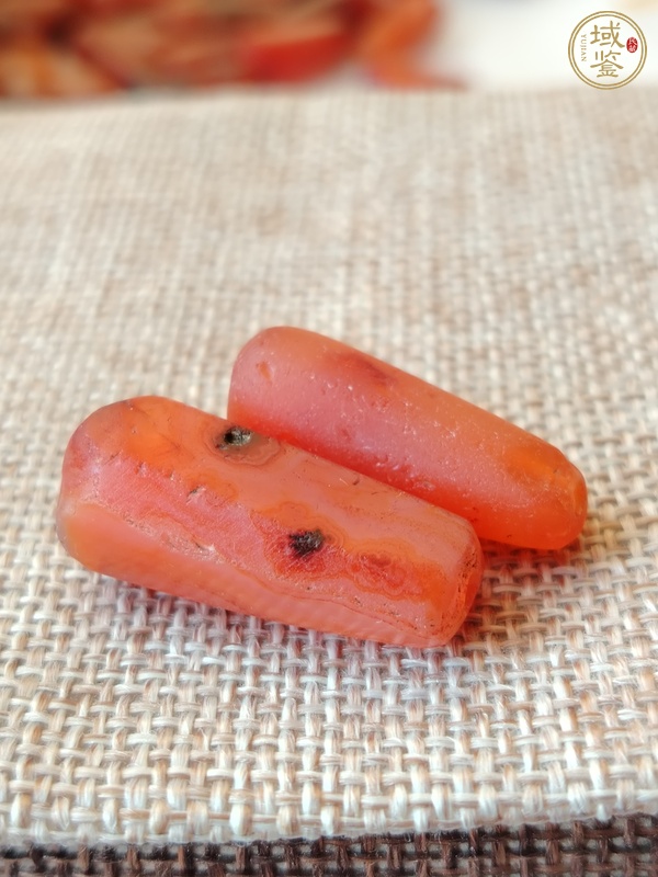 古玩玉器天然紅瑪瑙多棱珠真品鑒賞圖