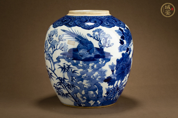 古玩陶瓷清晚·青花錦雞牡丹紋罐真品鑒賞圖
