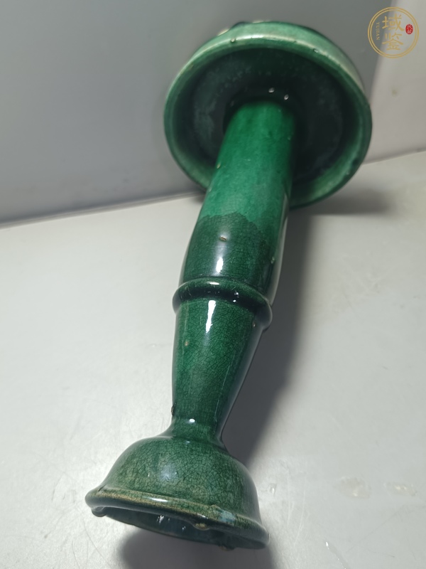 古玩陶瓷石灣窯綠釉燈真品鑒賞圖