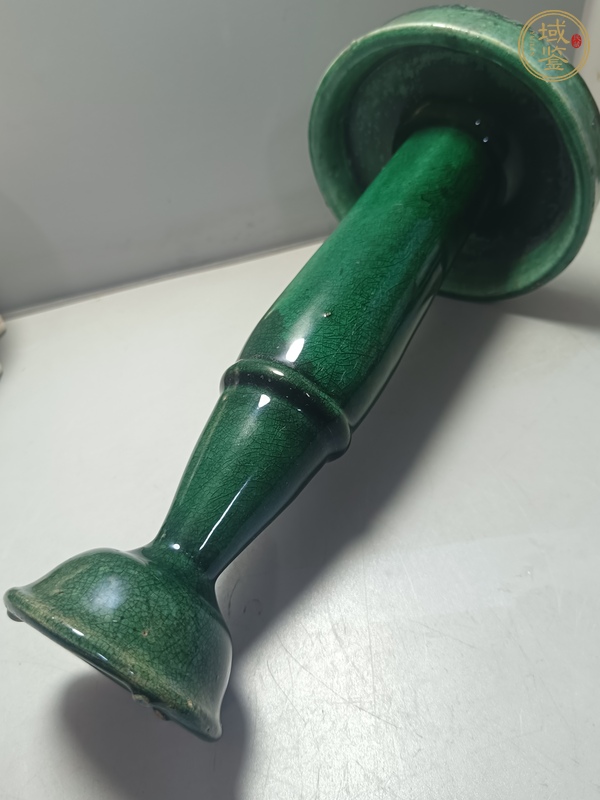 古玩陶瓷石灣窯綠釉燈真品鑒賞圖