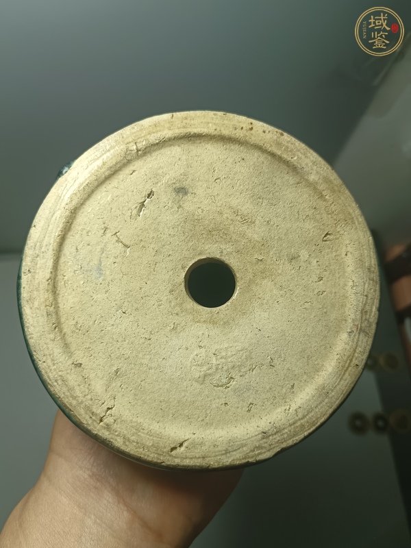 古玩陶瓷石灣窯綠釉燈真品鑒賞圖