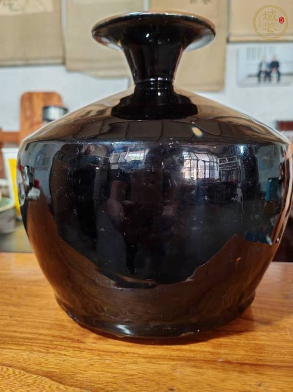 古玩陶瓷黑釉嘟嚕瓶真品鑒賞圖
