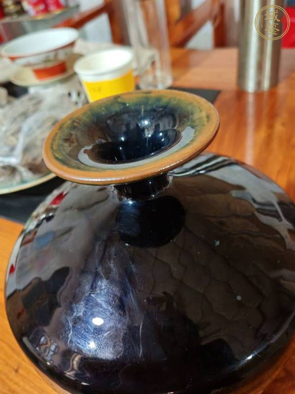 古玩陶瓷黑釉嘟嚕瓶真品鑒賞圖
