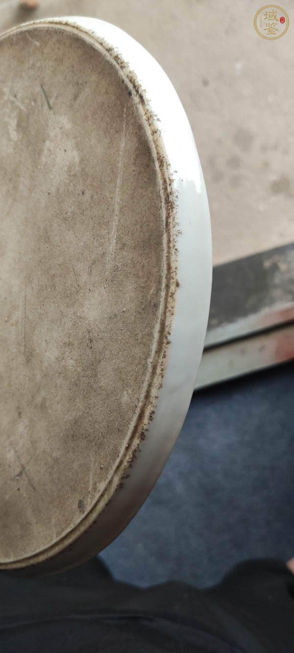 古玩陶瓷松石綠地粉彩纏枝花紋茶盤真品鑒賞圖