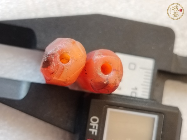 古玩玉器天然紅瑪瑙多棱珠真品鑒賞圖