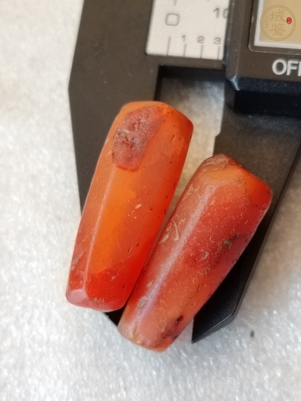 古玩玉器天然紅瑪瑙多棱珠真品鑒賞圖