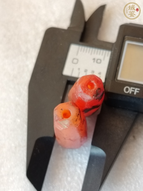 古玩玉器天然紅瑪瑙多棱珠真品鑒賞圖
