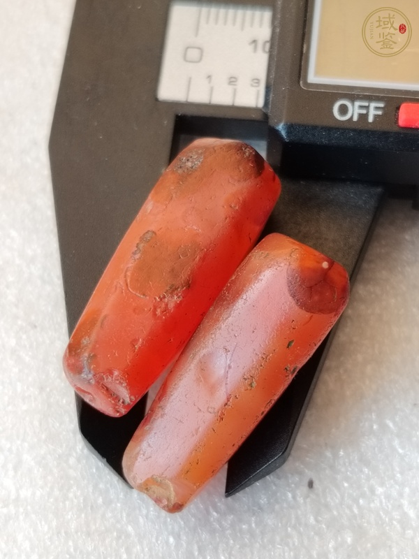 古玩玉器天然紅瑪瑙多棱珠真品鑒賞圖