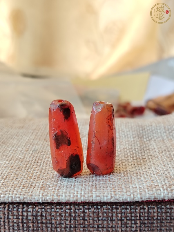 古玩玉器天然紅瑪瑙多棱珠真品鑒賞圖