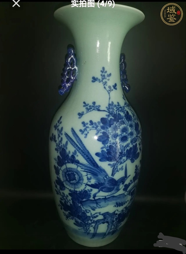 古玩陶瓷花鳥(niǎo)紋青花瓶真品鑒賞圖