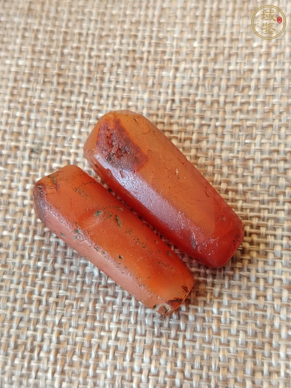 古玩玉器天然紅瑪瑙多棱珠真品鑒賞圖
