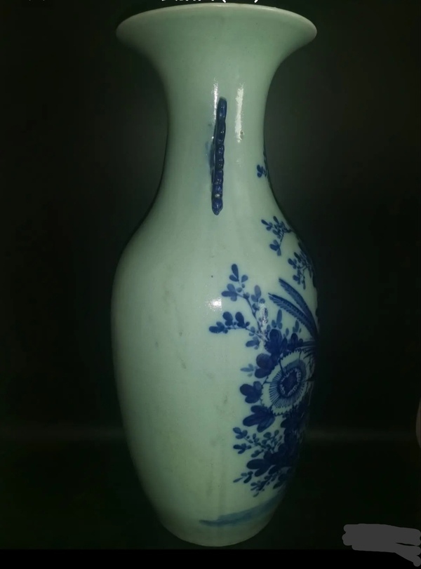 古玩陶瓷精美清代晚期花鳥(niǎo)紋青花大瓶拍賣，當(dāng)前價(jià)格2000元