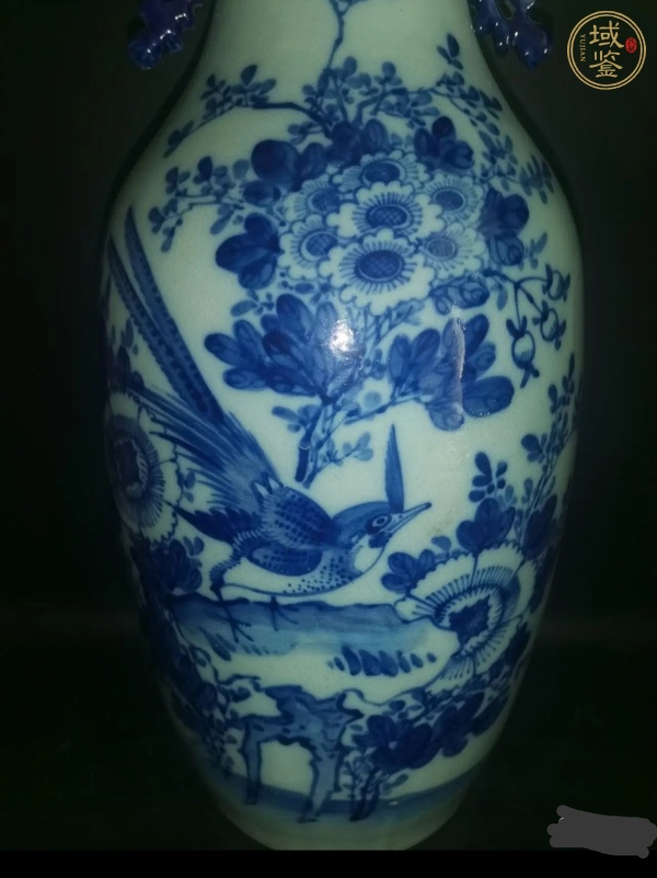 古玩陶瓷花鳥(niǎo)紋青花瓶真品鑒賞圖