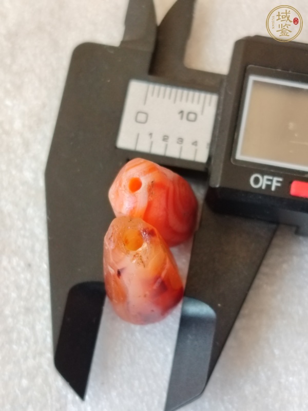古玩玉器天然紅瑪瑙多棱珠真品鑒賞圖