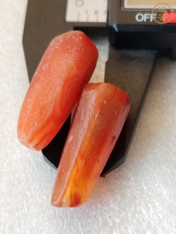古玩玉器天然紅瑪瑙多棱珠真品鑒賞圖