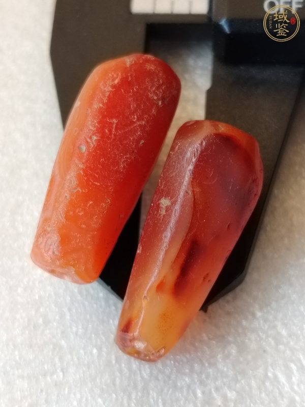 古玩玉器天然紅瑪瑙多棱珠真品鑒賞圖