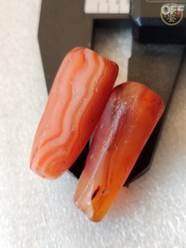 古玩玉器天然紅瑪瑙多棱珠真品鑒賞圖