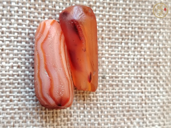 古玩玉器天然紅瑪瑙多棱珠真品鑒賞圖