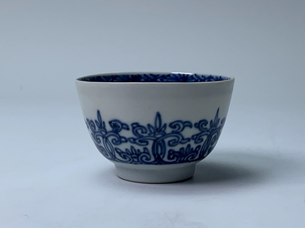 古玩陶瓷清康熙·青花忍冬紋杯一對(duì)拍賣，當(dāng)前價(jià)格776元