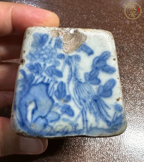 古玩陶瓷青花花鳥紋鎮(zhèn)尺真品鑒賞圖