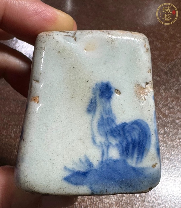 古玩陶瓷青花花鳥紋鎮(zhèn)尺真品鑒賞圖