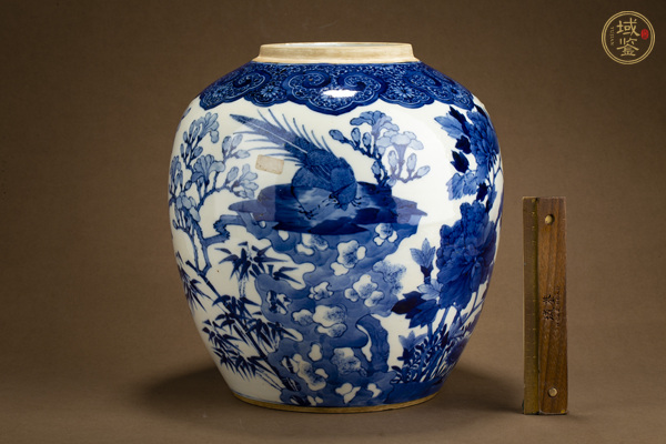 古玩陶瓷清晚·青花錦雞牡丹紋罐真品鑒賞圖
