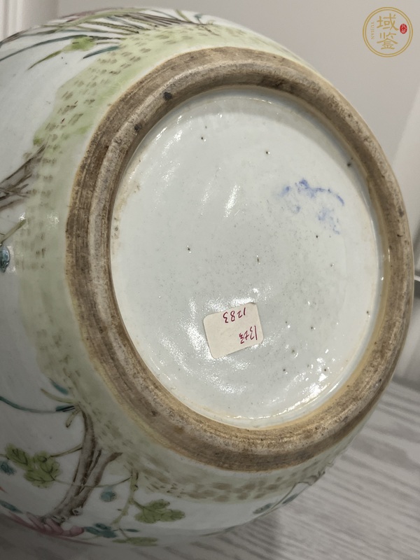 古玩陶瓷粉彩四季花卉紋西瓜罐真品鑒賞圖