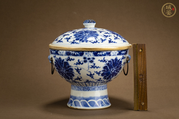 古玩陶瓷清晚·青花纏枝蓮紋溫鍋真品鑒賞圖