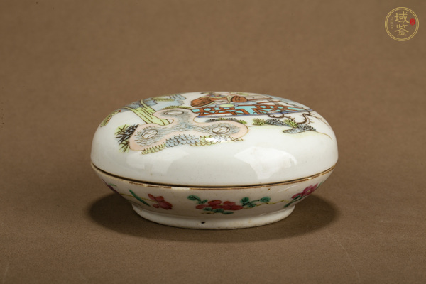 古玩陶瓷清晚·粉彩仕女紋蓋盒真品鑒賞圖