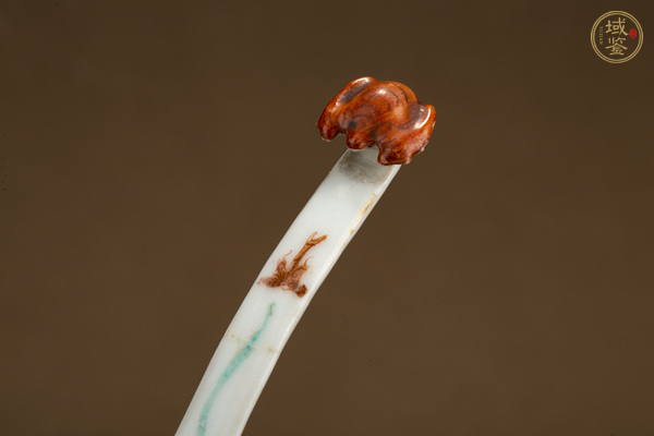 古玩陶瓷清同治·青花粉彩花蝶團壽紋湯勺真品鑒賞圖