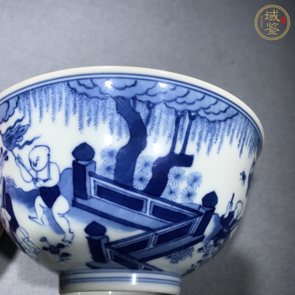 古玩陶瓷青花嬰戲圖宮式碗真品鑒賞圖