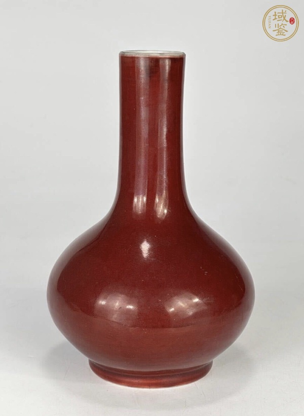 古玩陶瓷郎紅釉荸薺瓶真品鑒賞圖