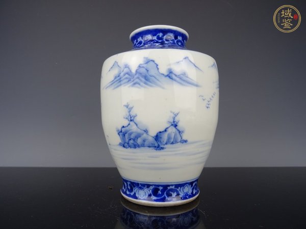 古玩陶瓷山水紋青花瓶真品鑒賞圖