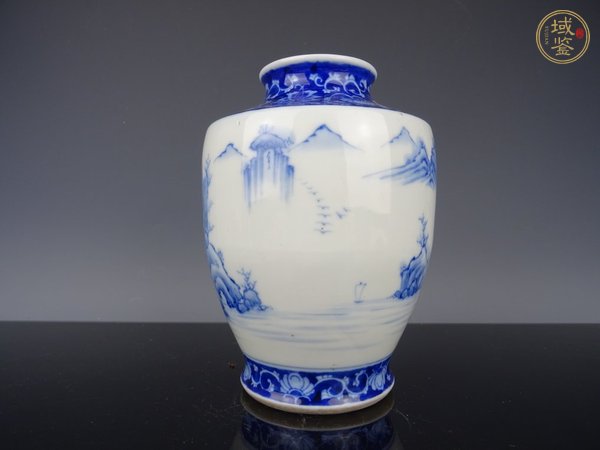 古玩陶瓷山水紋青花瓶真品鑒賞圖