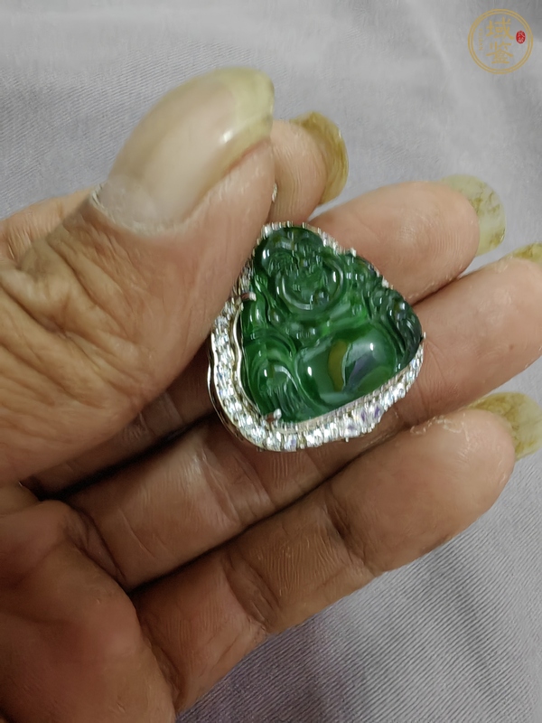 古玩玉器翡翠佛公真品鑒賞圖