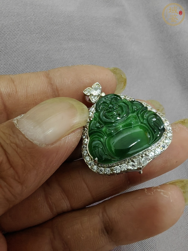古玩玉器翡翠佛公真品鑒賞圖