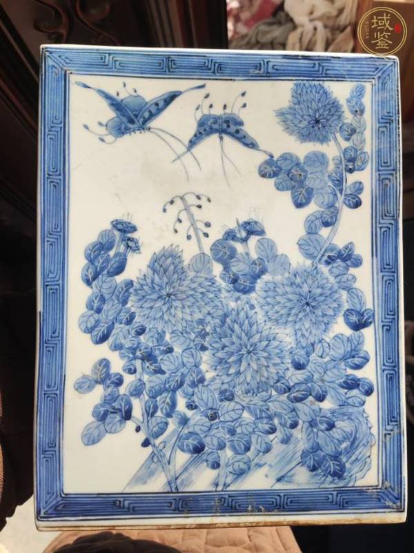 古玩陶瓷青花花卉紋書檔真品鑒賞圖