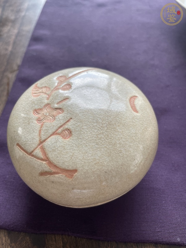 古玩陶瓷吉州窯月影梅粉盒真品鑒賞圖
