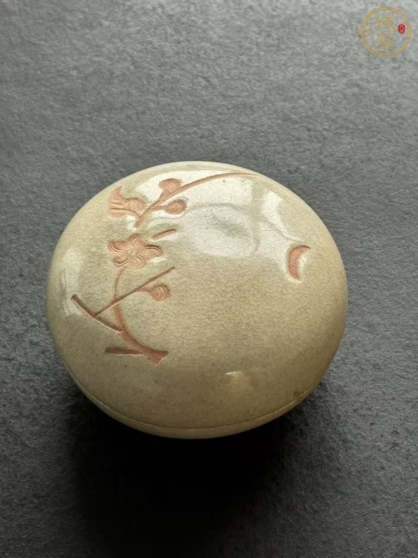 古玩陶瓷吉州窯月影梅粉盒真品鑒賞圖