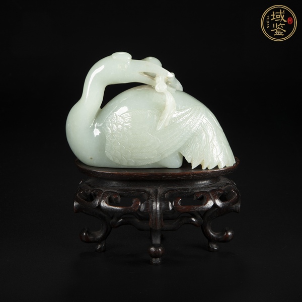 古玩玉器和田玉雕“鵝銜壽桃”擺件真品鑒賞圖